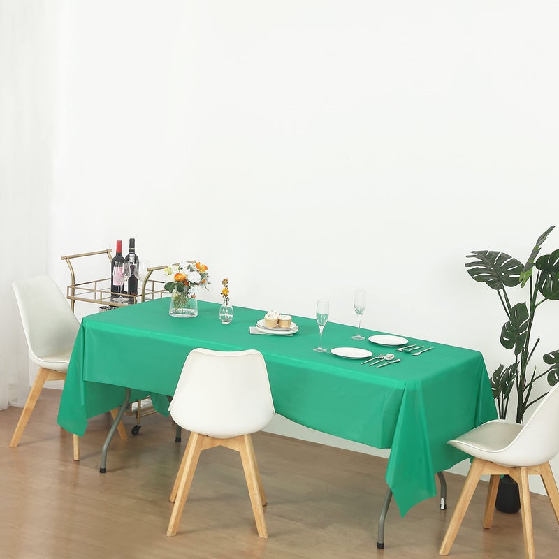 EVER SHINE Evershine (12-Pack Heavy Duty Plastic Table Covers Tablecloth (Reusable) (Rectangle 54" X 108", Emerald Green) - Image 3